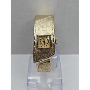 Vulcain Medana Pamela Bangle Watch Swiss 17 Jewels West Germany Gold Tone Ladies
